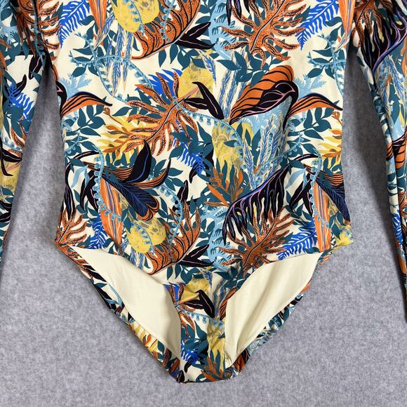 Patagonia Jurassic Fern Long Sleeved Swell Seeker One Piece Swimsuit Size Medium - Picture 3 of 11